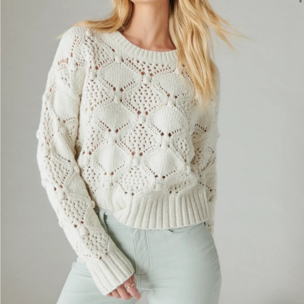 LUCKY BRAND (NWOT) | open stitch pullover sweater size L